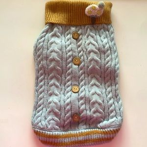Pet Circle Cable Knit Sweater Blue/Brown Size L (4.5-6kg)